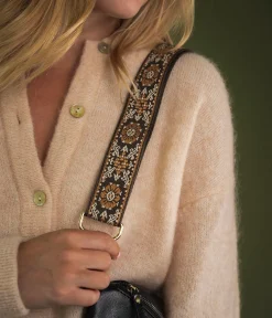 BANDOULIERE DE SAC ZINNIA MARRON