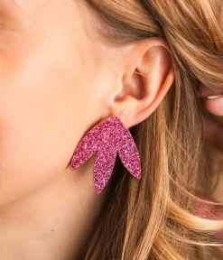 BOUCLES D'OREILLES AMANDE ROSE