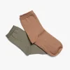 CHAUSSETTES NACRE VERT ET OCRE