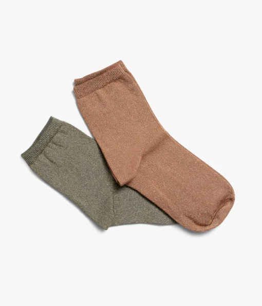 CHAUSSETTES NACRE VERT ET OCRE
