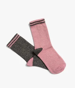 CHAUSSETTES NAWEL NOIR ET ROSE