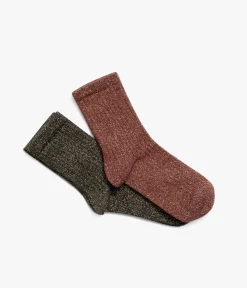 CHAUSSETTES NELLIA NOIR ET CHOCO