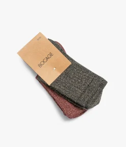 CHAUSSETTES NELLIA NOIR ET CHOCO