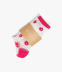 CHAUSSETTES NICOLINA ROSE ET BLANC