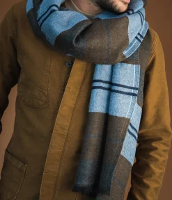 ECHARPE REMI KAKI ET BLEU