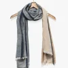 ECHARPE ROMARIO BLEU ET BEIGE