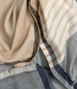 ECHARPE ROMARIO BLEU ET BEIGE