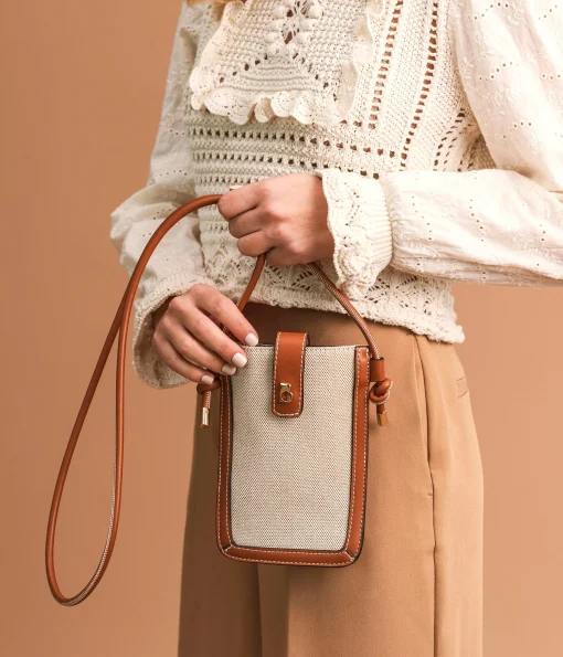 POCHETTE TELEPHONE EMELINE COGNAC